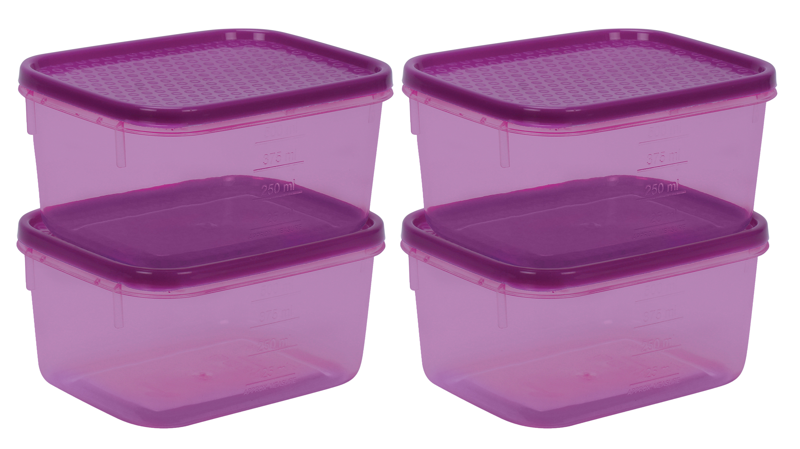 Polka Container (21 X 4) (500 ml) (Assorted) (4 Pc Set) (48 Set Pk)